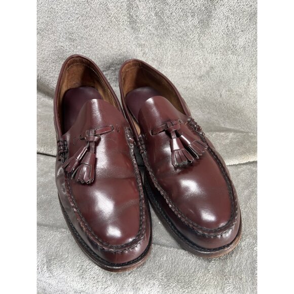 Vtg 60s 70s GH Bass Weejuns Men’s 12 C Oxblood Leather Tassel loafers Made USA - Picture 4 of 13